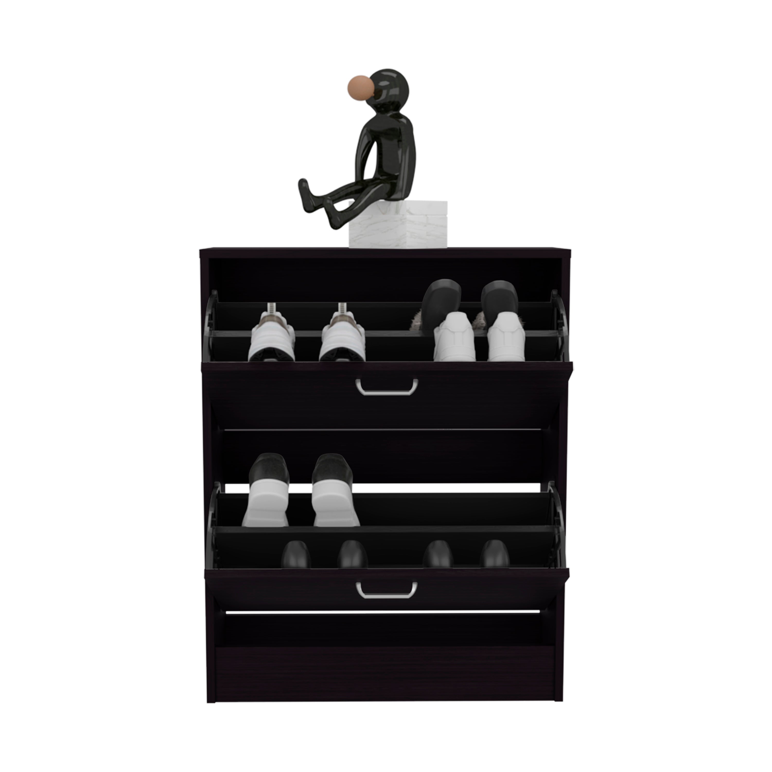 Inola Two-Door Shoe Rack Cabinet With Adjustable Shelves, Modern Storage Organizer - Grand Goldman Shop