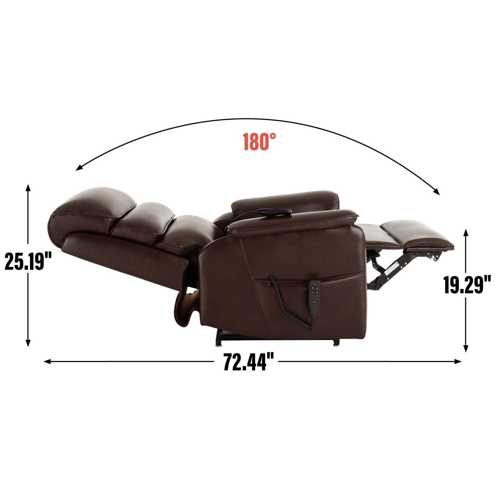 Brown Leatheraire Dual Motor Infinite Position Up to 350 LBS Power Lift Recliner Chair with Power-Remote, Heat Massage and Heavy Duty Motion Mechanism - Grand Goldman Shop