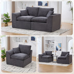 UNITED WE WIN Modular Sectional Sofa Cloud Couch,Comfy Cloud Modern Sofa,2 Seater with Cushion Covers Removable Furniture for Living Room Bedroom Apartments Dorms,No Assembly Required - Grand Goldman Shop