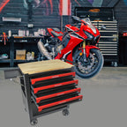 4 Drawers Multifunctional Tool Cart With Wheels And Wooden Top - Grand Goldman