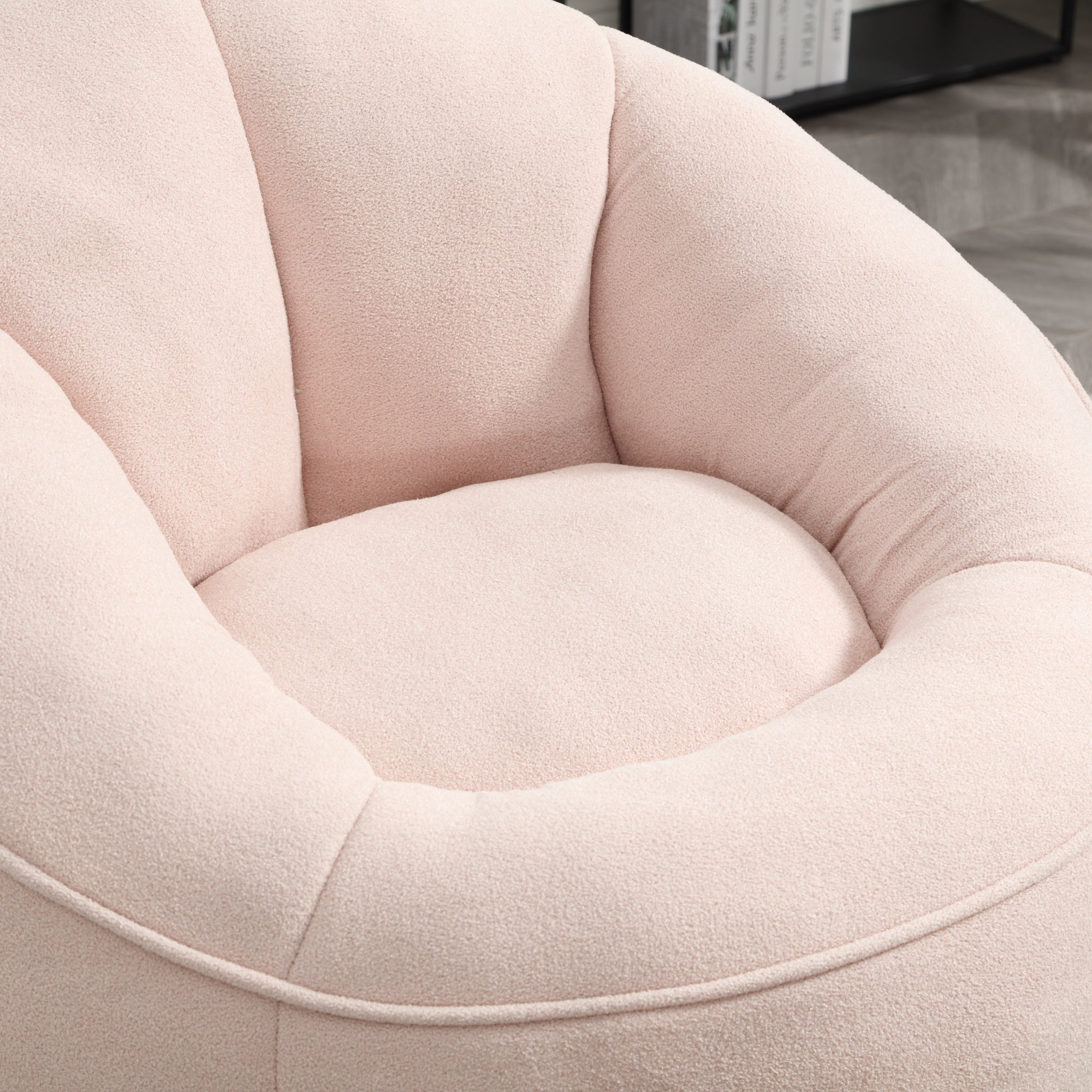 Bedding Bean Bag Sofa Chair with High-Pressure Foam and Footrest, Pink Microfiber - Grand Goldman Shop