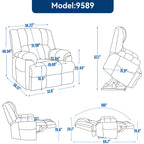 Dual Motor Heat Massage Infinite Position Up to 350 LBS Electric Power Lift Recliners with Power-Remote, Medium-firm and Heavy Duty, Beige - Grand Goldman Shop