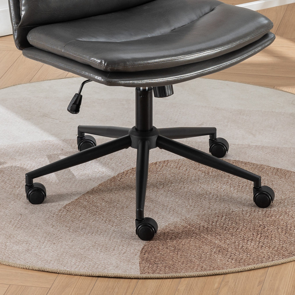 Bizerte Adjustable Swivel Criss-Cross Chair, Wide Seat/ Office Chair /Vanity Chair, Gray | Premium Home Decor - Grand Goldman