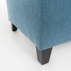 Juliana Storage Ottoman with Stylish Design in Blue Fabric and Birch Legs - Grand Goldman Shop