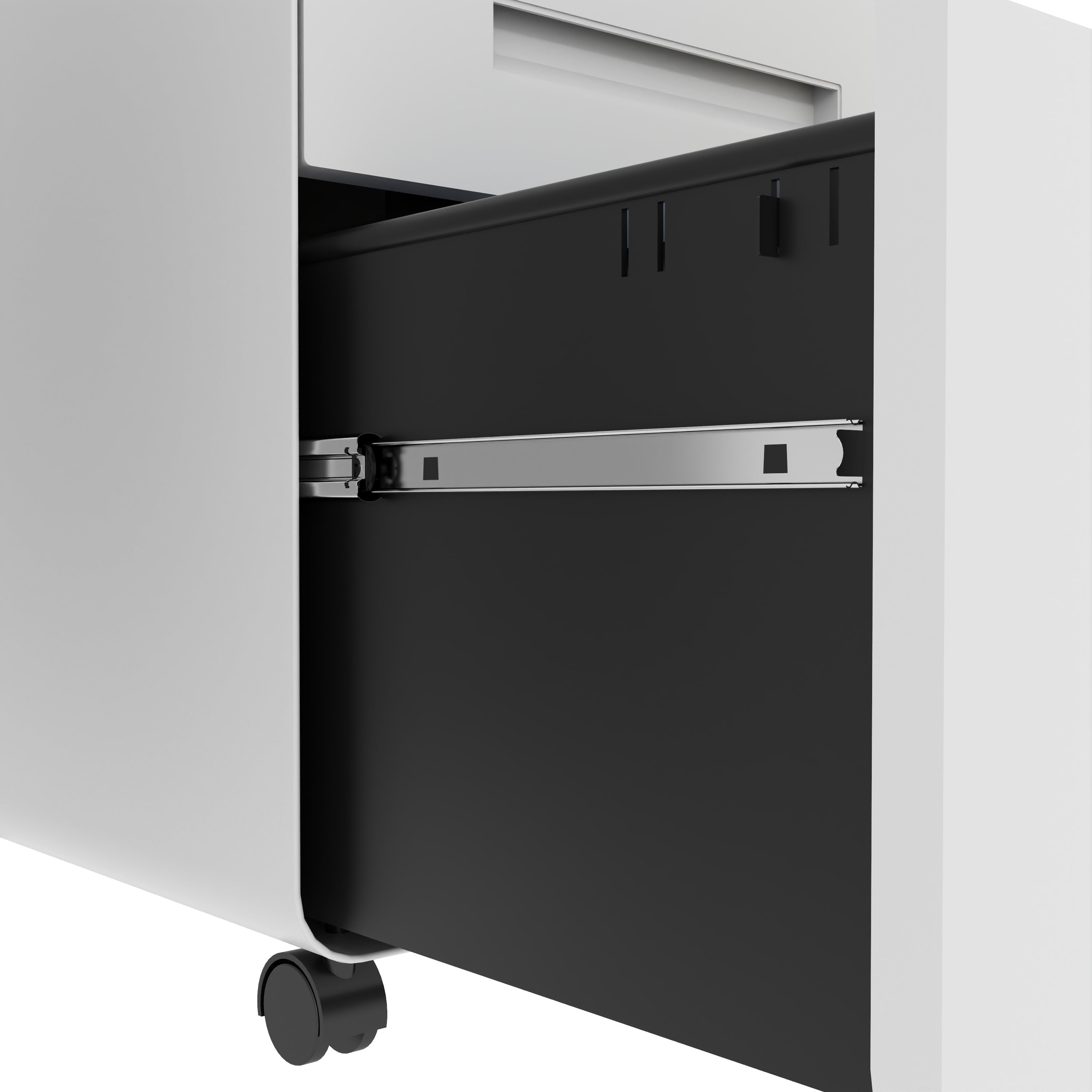3-Drawer Wide Mobile File Cabinet with Lock, All-Steel Metal Storage Cabinet on Casters, White, Fully Assembled, Holds A4/Let
