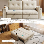 It is a multi-functional sofa, a 77-inch convertible sofa bed, and a 2-in-1 piece suitable for both sitting and lying down. Made of  Chenille fabric, it is suitable for living rooms, bedrooms - Grand Goldman Shop