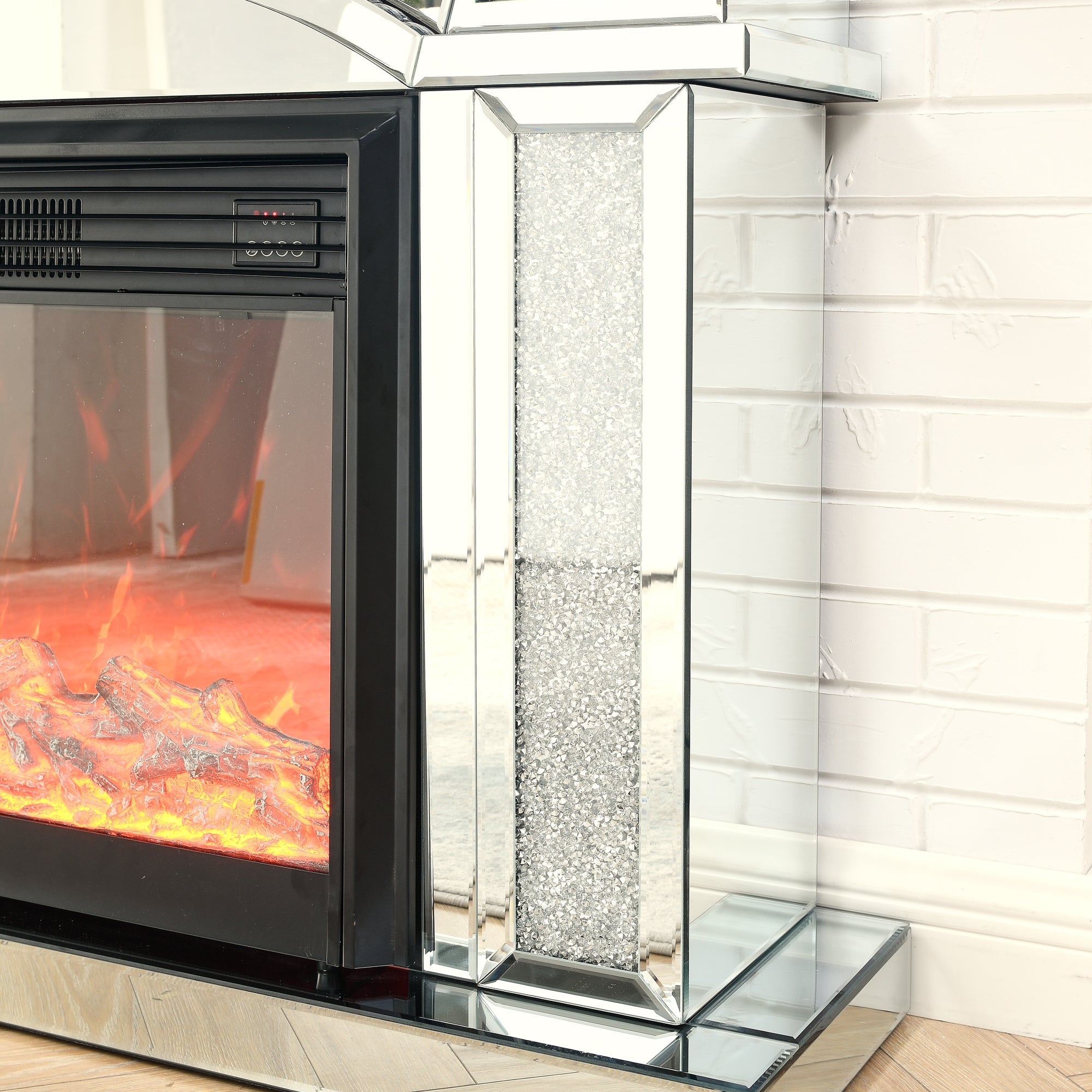 Dome door acrylic mirror fireplace cabinet, TV fireplace cabinet - Grand Goldman Shop