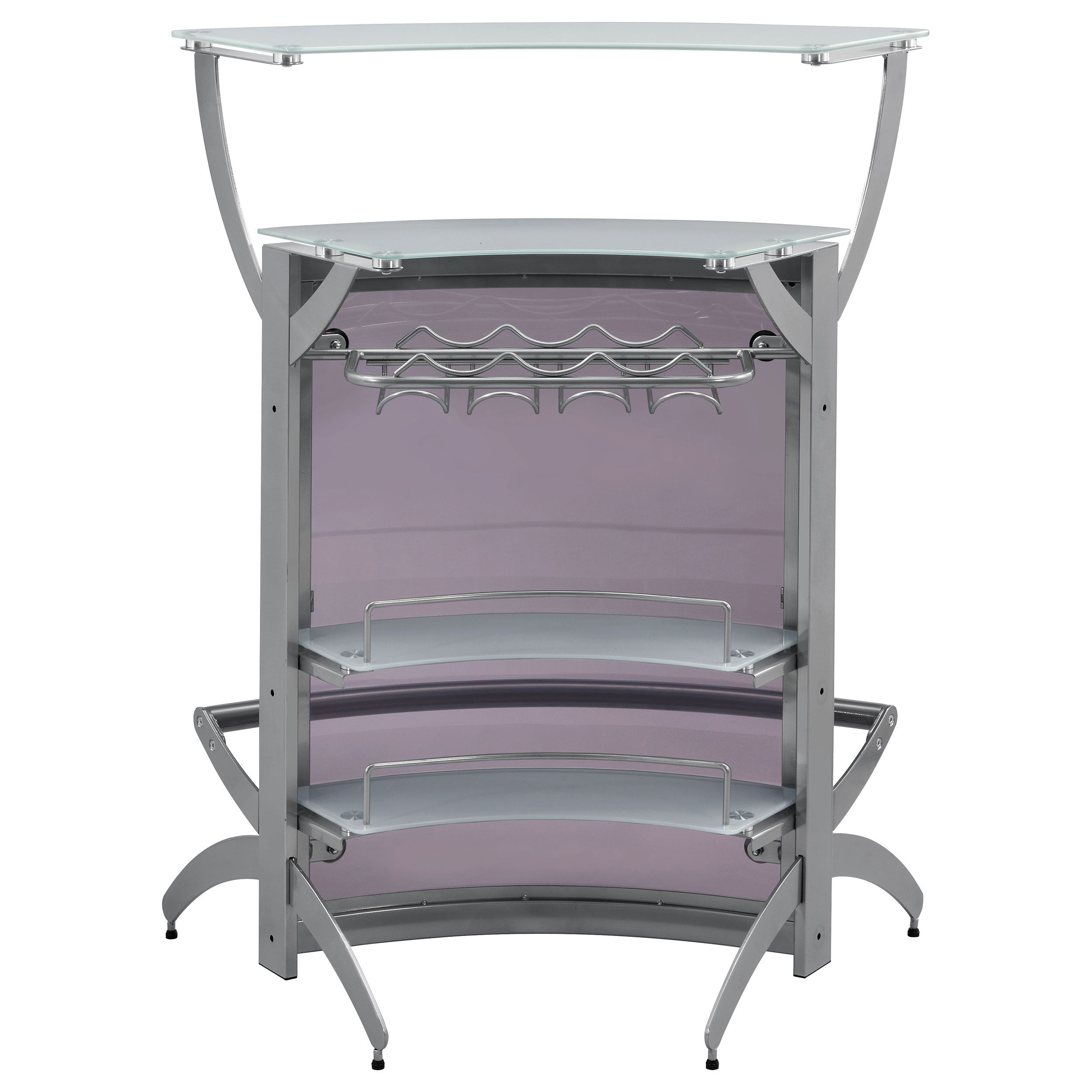 Elaina Silver 2-shelf Home Bar - Grand Goldman Shop