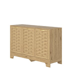 Storage Cabinet with 3 Doors, Wood Sideboard Buffet Storage with Adjustable Shelf, Anti-tip Kit Accent Cabinet for Living Room, Hallway, Entryway, Dining Room, Bedroom - Grand Goldman Shop
