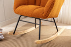 050-Teddy Fabric Rocking Gilder Nursery Chair For Living Room Indoor,Caramel - Grand Goldman Shop