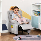 Qaba Kids Recliner Chair Children Sofa Angle Adjustable Single Lounger Armchair Gaming Chair with Footrest 2 Side Pockets for