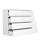 8 Drawers Dresser for Bedroom, Wood Bedroom Dresser Modern Drawer Chest, 8 Chest of Drawer, Tall Dresser for Closet, Dressers Organizer for Living Room, Closet, White - Grand Goldman Shop