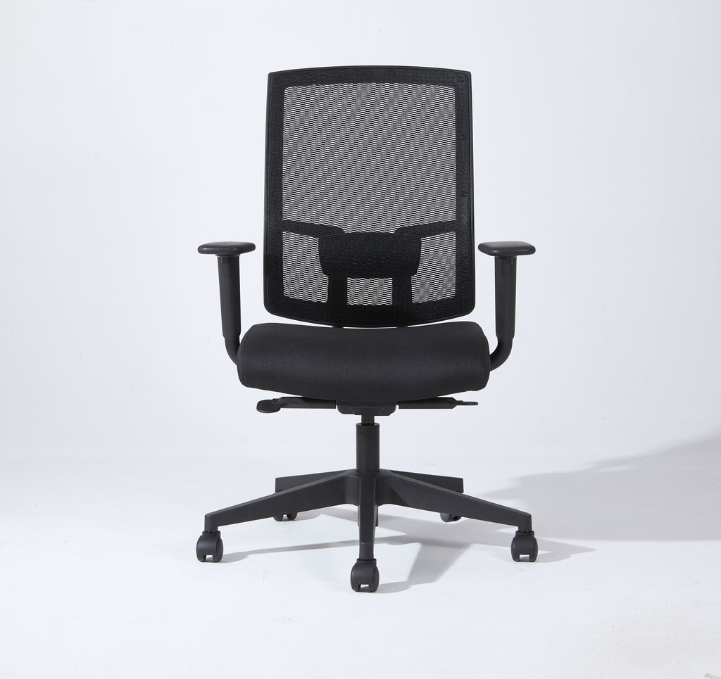 Complus Polyester Seat Pro Ergonomic High Back Office Task  Mesh Chair 27'H in Black Color With Arms | Premium Home Decor - G