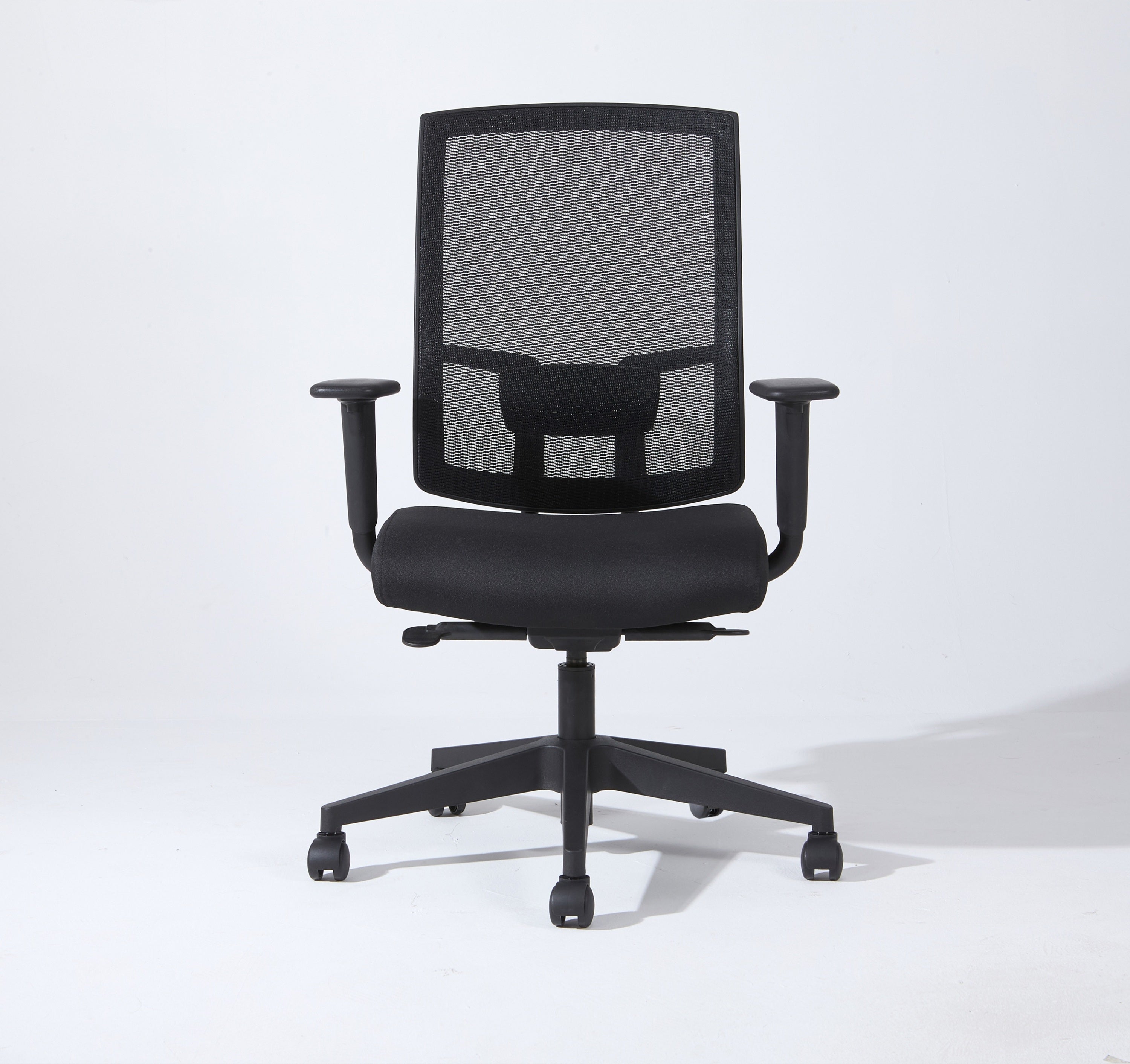 Complus Polyester Seat Pro Ergonomic High Back Office Task  Mesh Chair 27'H in Black Color With Arms | Premium Home Decor - G