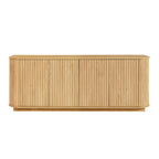 Sideboard Storage Cabinet TV Stand with wave pattern Buffet Cabinet Wooden Vertical Striped Cabinet for Kitchen/Bedroom/Entryway. Natural, 64''W x 15''D x 24''H. - Grand Goldman Shop