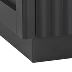 K&K 82.6' Fluted Kitchen Island with Extendable Dining Table for 4-6, Island Table for Kitchen with Power Outlet, Kitchen Table with Double-Side Storage, 2 Drawers 2 Side Open Shelves, Black - Grand Goldman Shop
