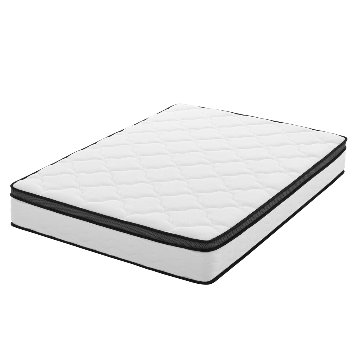 Hybrid Queen Mattress 12 Inch with Pocket Coils and Memory Foam, Medium Firm, CertiPUR-US, Creamy White, Fabric - Grand Goldman Shop