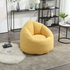 Bedding Bean Bag Sofa Chair with High-Pressure Foam and Footrest, Yellow Microfiber - Grand Goldman Shop