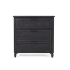 Newell Rustic Acacia Wood and Cane 3 Drawer Dresser - Grand Goldman Shop