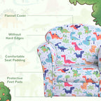 Qaba Kid's Sofa Chair with Dinosaur Design and Thick Padding, Flannel-Covered Toddler Armchair for Bedroom, Playroom - Grand 