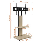 TV Stand with Shelf for Living Room, Bedroom,Offices,Mobile TV Cart for 32-75 inches,Floor Stand with Mount on Lockable Wheels,Natural - Grand Goldman Shop