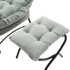 Lazy Chair with Ottoman, Modern Lounge Accent Chair with Armrests and a Side Pocket, Leisure Upholstered Sofa Chair Reading Chair with Footrest for Small Space, Corner Chair-Light green - Grand Goldman Shop