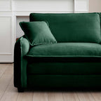 Ottoman Footstool in Corduroy Fabric, Can be Used with 2 Seater Sofas, 3 Seater Sofas and 4 Seater Sofas,Green Corduroy Fabric - Grand Goldman Shop