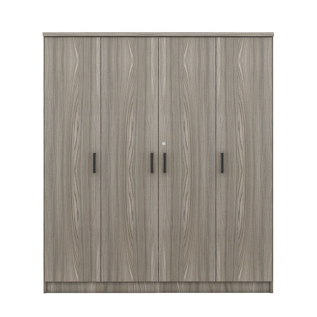 4-Door Wardrobe with 1 Drawer, Gray - Grand Goldman Shop