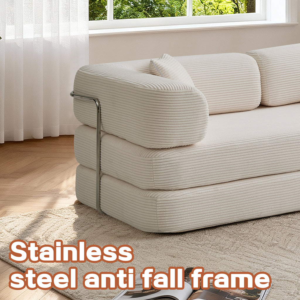 Floor Couch,Compressed Sofa,Convertible Floor Sofa Bed with Convertible Blanket Pillow,Enhanced frame stability,Comfy Couch Lounge Sleeper Bed,for Living Room Bedroom - Grand Goldman Shop