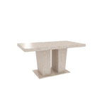 Rectangular extendable dining table, suitable for 6-10 people, with veined travertine pattern, dimensions 160-200 cm, simple and elegant. - Grand Goldman Shop