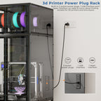 Black 3D Printer Cabinet with Double-Layer Filament Storage, T-Shaped Filament Bar, Noise-Reducing and Dust-Proof Design for Studio or Office Use - Grand Goldman Shop