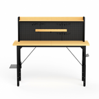 71''Adjustable Workbench with pegboard, Heavy Duty Wooden Desktop Workbench with Wheels, 1600 lb. Load Capacity, Rolling Work