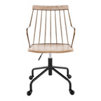 Adjustable Office Chair in Black Metal, Antique Copper and White Washed Wood - Grand Goldman