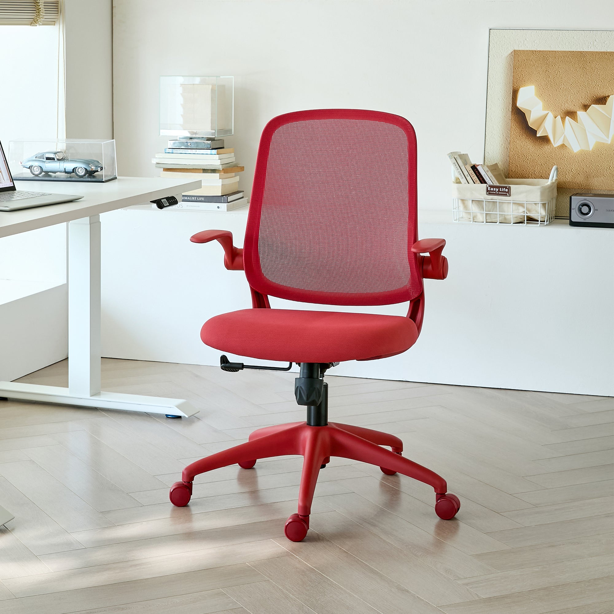 Ergonomic Color Office Chair 350LBS, Home Office, Mesh Back, Integrated Molded Foam, Comfortable Sitting, Flipping Armrest, F