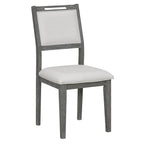 TREXM 6-Piece Retro Dining Table Set for 6, 60' Wood Kitchen Table and Chairs Set of 4 with Bench Designed Trestle Base for kitchen & Dining Room (Gray) - Grand Goldman Shop