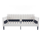 Elena Twin Size Ivory Boucle Upholstered Daybed with Ribbed Tufted Backrest in Lavish Modern Design - Grand Goldman Shop