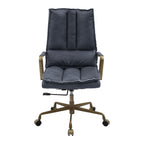 Tinzud Gray Leather Office Chair - Grand Goldman