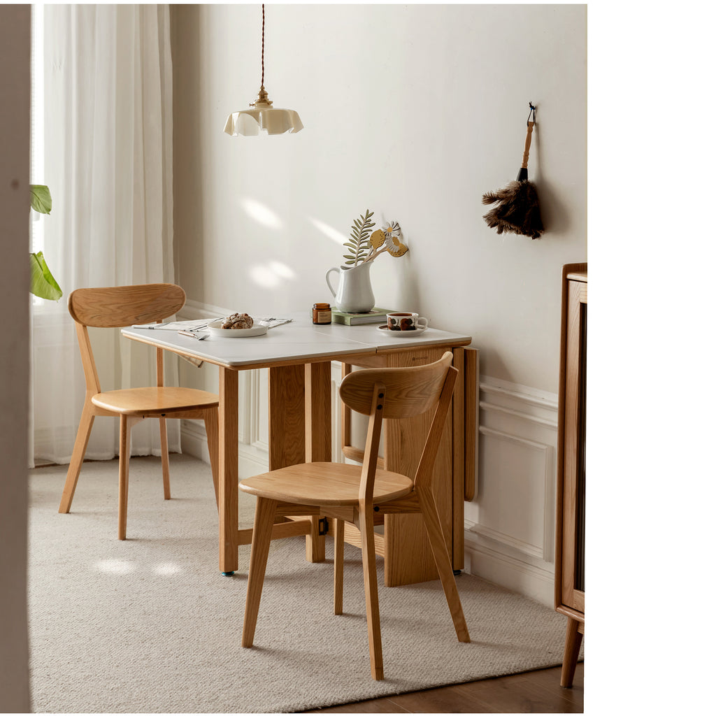 Natural Oak Dining Chair Set of 4 - Solid Wood, FAS Grade, Simple Design, 46.5x54x80cm - Grand Goldman Shop
