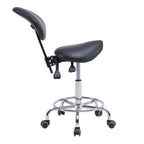 Saddle Stool Chair with Backrest Swivel Hydraulic Ergonomic Tilt Seat Chair with Wheels Footrest for Medical Hospital Clinic 