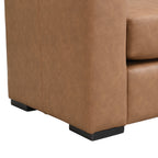 Stylish and Durable Brown Faux Leather Ottoman - Grand Goldman Shop