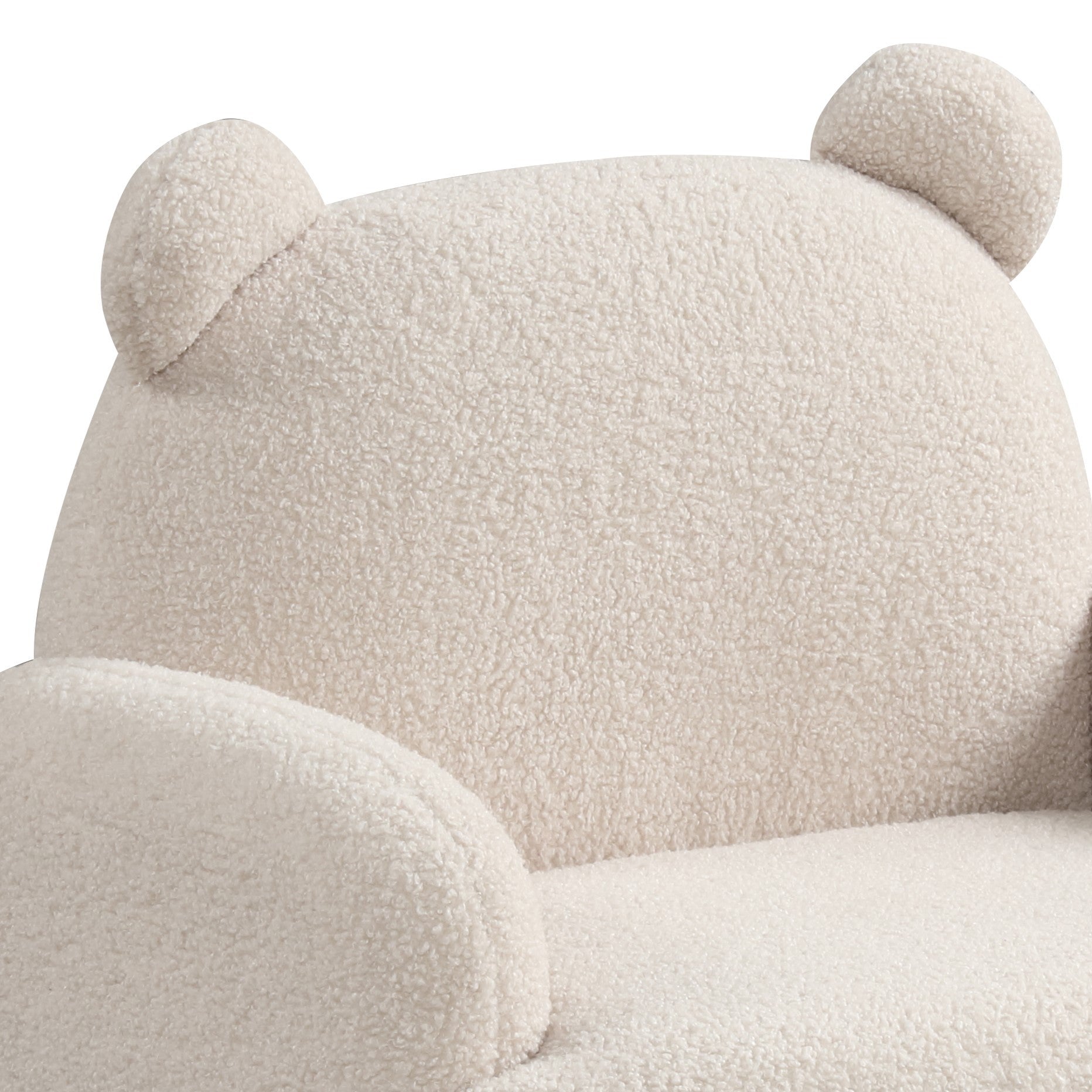 Raelynn 25.5'W Beige Sherpa Bear-Shaped Kids Armchair | Premium Home Decor - Grand Goldman