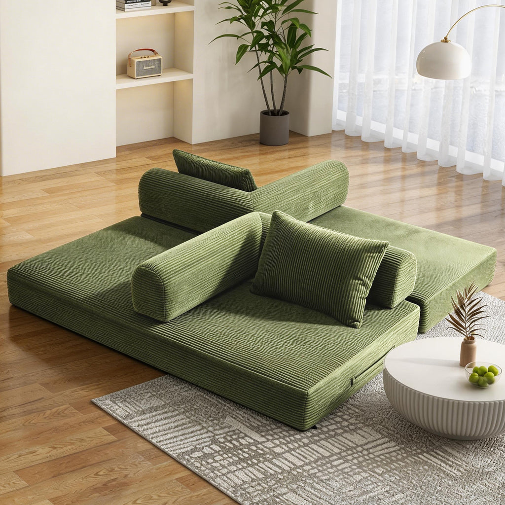 78 Inch Convertible Sleeper Sofa Bed, Futon Boneless Couch Lounge Loveseat with Pull Out Bed, No Assembly Required - Grand Goldman Shop