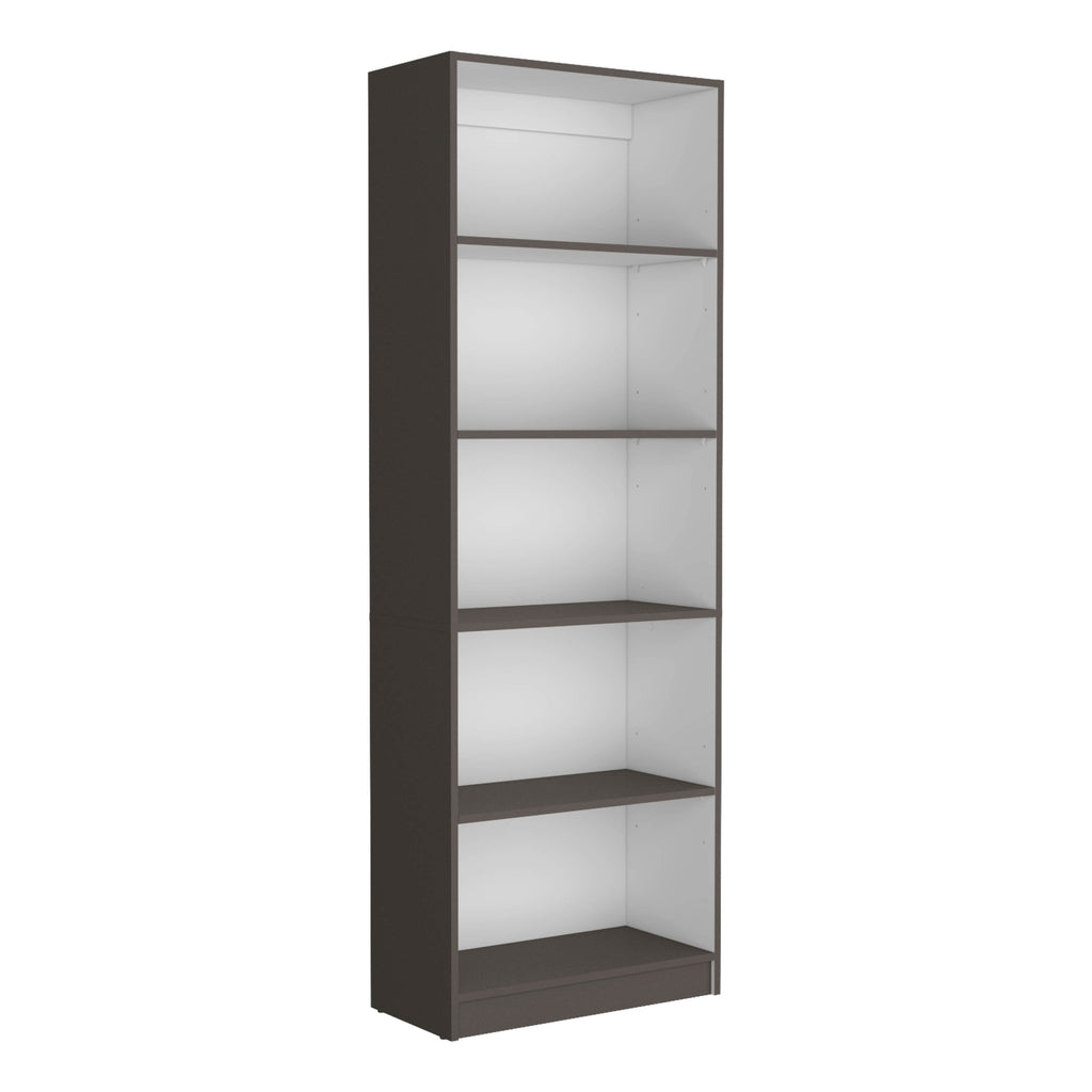 Vinton 4-Tier Bookcase with Modern Storage for Books and Decor, Matt Gray / White - Grand Goldman