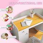 Qaba Kids Desk and Chair Set with Storage Drawer, Study Desk with Chair for Children for Arts & Crafts, Snack Time, Homeschoo