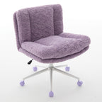 W26.4 inch Wider seat Office Chair,Artificial rabbit hair Home Office Chair with Metal Base,Adjustable Desk Chair Swivel Offi