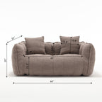 Cozy Beanbag Chair with High Resilience Foam Core for Two  -Brown Chenille, 66x35x25 inches - Grand Goldman Shop