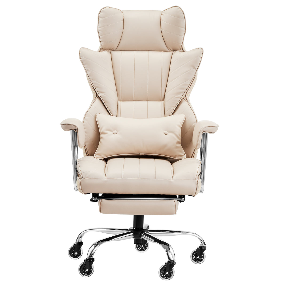 Executive Office Chair with Footrest, 400 lbs Capacity With Heavy Duty PU Leather Wide Office Chair, Big and Tall Reclining O