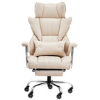 Executive Office Chair with Footrest, 400 lbs Capacity With Heavy Duty PU Leather Wide Office Chair, Big and Tall Reclining O