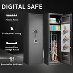 Gun Safes For Home Rifle And Pistols, Fingerprint Electronic Safe With Quick Access, Detachable Partition, No Assembly Requir