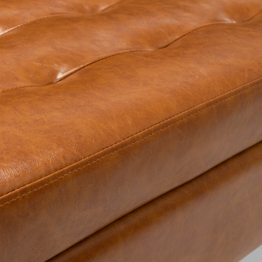 Storage Bench with Storage Bench for Bedroom End of Bed Bench Foot of Bed Bench Entryway Bench Storage Ottoman Bench 43.3' W x 17.7' Brown Leather Bench - Grand Goldman Shop